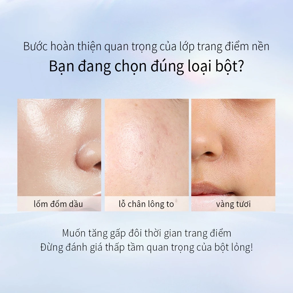 Phấn phủ Lemora Skin kiềm dầu chống thấm nước lâu trôi mềm mịn nhẹ nhàng - Ảnh 3